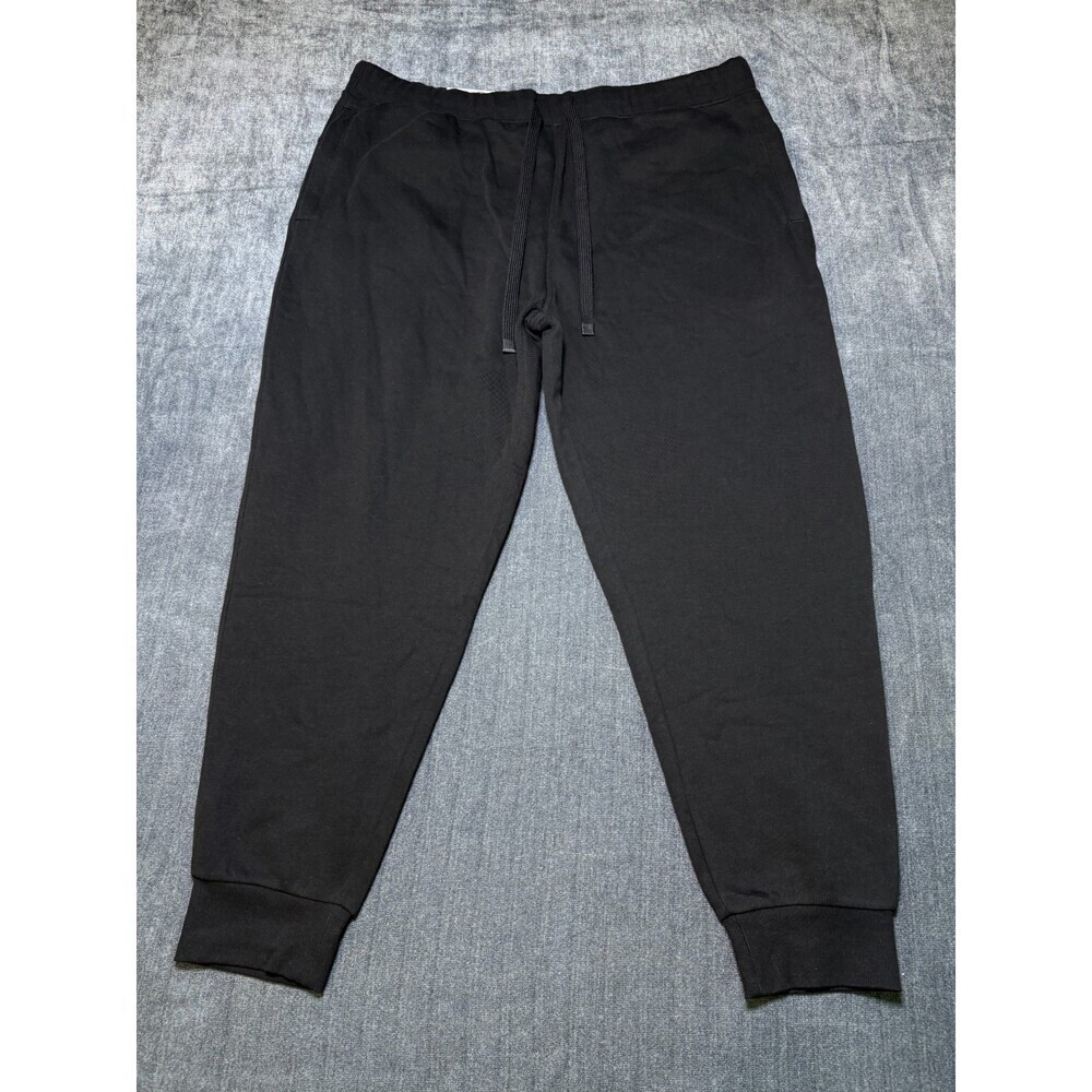 NWT Member's Mark Newport Fleece Joggers Men's 2XL Black Tapered Fit Drawstring